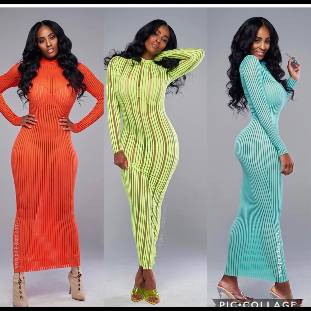 Long sleeve bodycon dress.